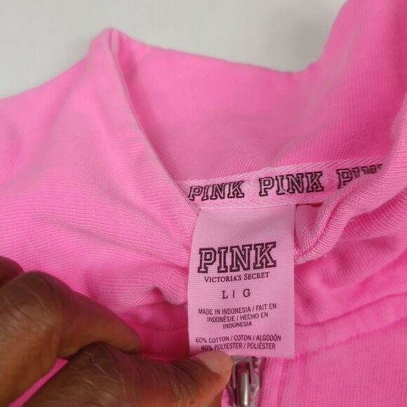 Victorias Secret PINK 1/4 Zip Sweatshirt Long Sleeve Casual Pullover Top Small - Picture 5 of 11